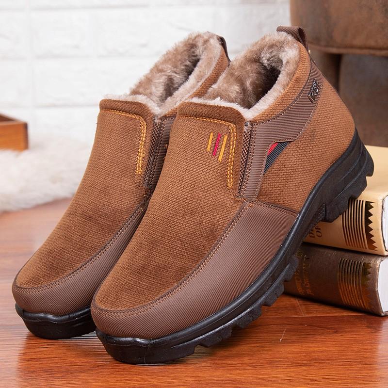 Fashion Men Boots Waterproof Snow Boots Warm Fur Casual Men Shoes Antislip Ankel Boots Plush Cotton Shoes