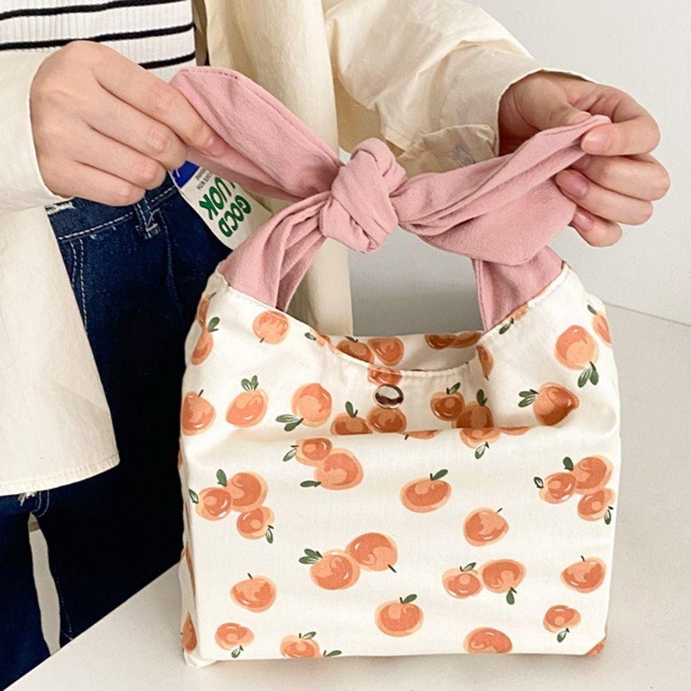 

Women Breakfast Box Picnic Container Mini Handbag Lunch Box Rabbit Ears Lunch Bags Food Storage Bag C2