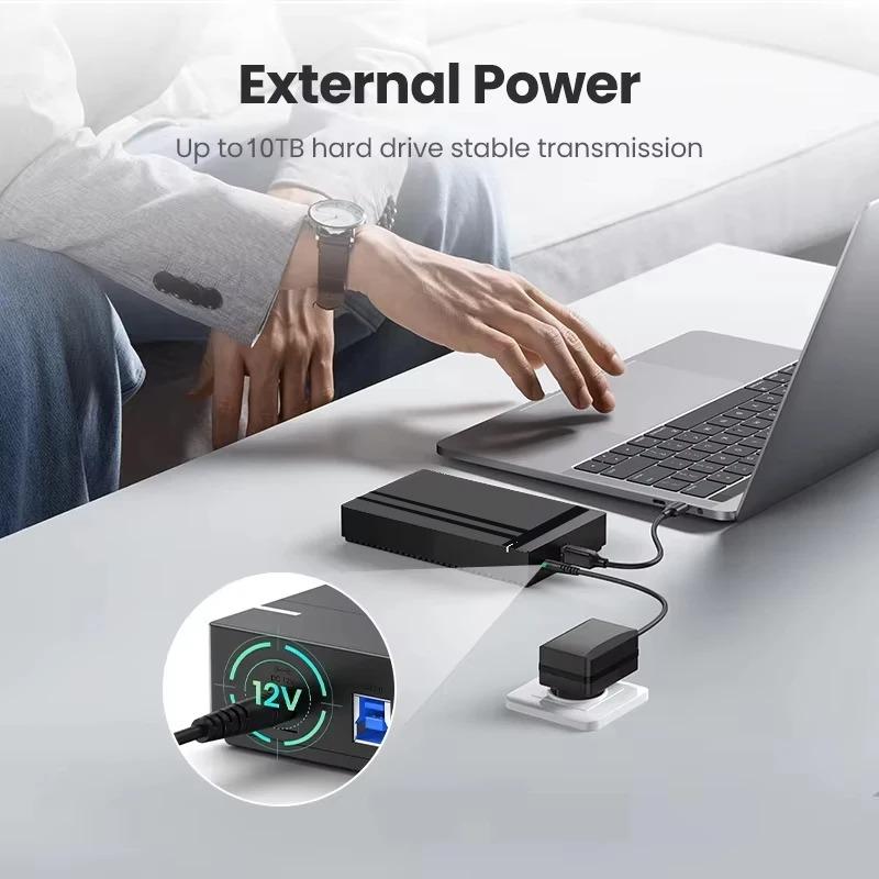 3.5 Inch HDD Case USB 3.0 To SATA External Hard Drive Disk Enclosure 5Gbps High Speed Adapter for 2.5"3.5" SSD HDD Case for PC Support 10TB Hard Drive