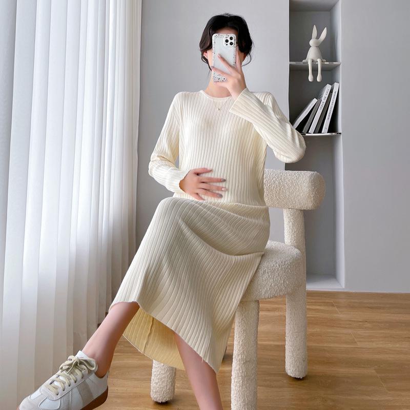 Autumn/Winter 2026 Maternity Ribbed Slimming Nursing Dress 2XL