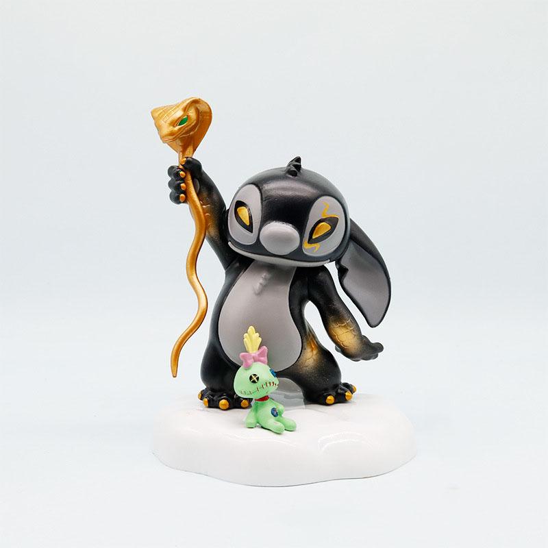Cute Creativity Toy Model Blue Stitch Action Statue Doll PVC Desktop Decoration Collection Toy Gift Anime Peripheral