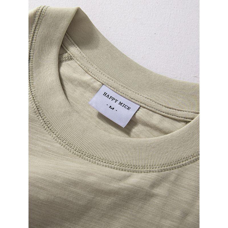 Men's Summer New Style Loose Breathable Bamboo Cotton Top American Retro Trendy Brand Raglan Sleeve Pure Cotton Short-Sleeved T-Shirt