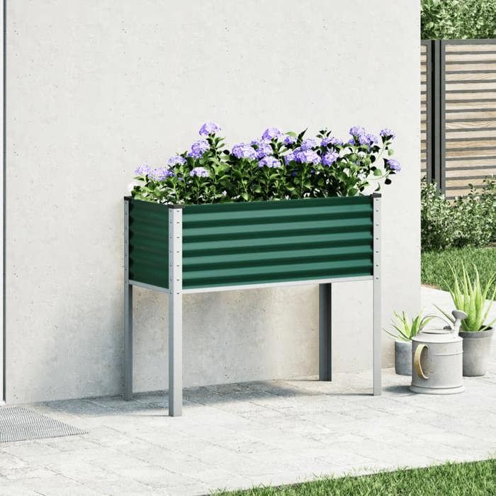 VidaXL Planter Green 100x45x90 Cm Steel, Outdoor Planter, Flower Box, Tomato Planter, Terrace Planter 4008969