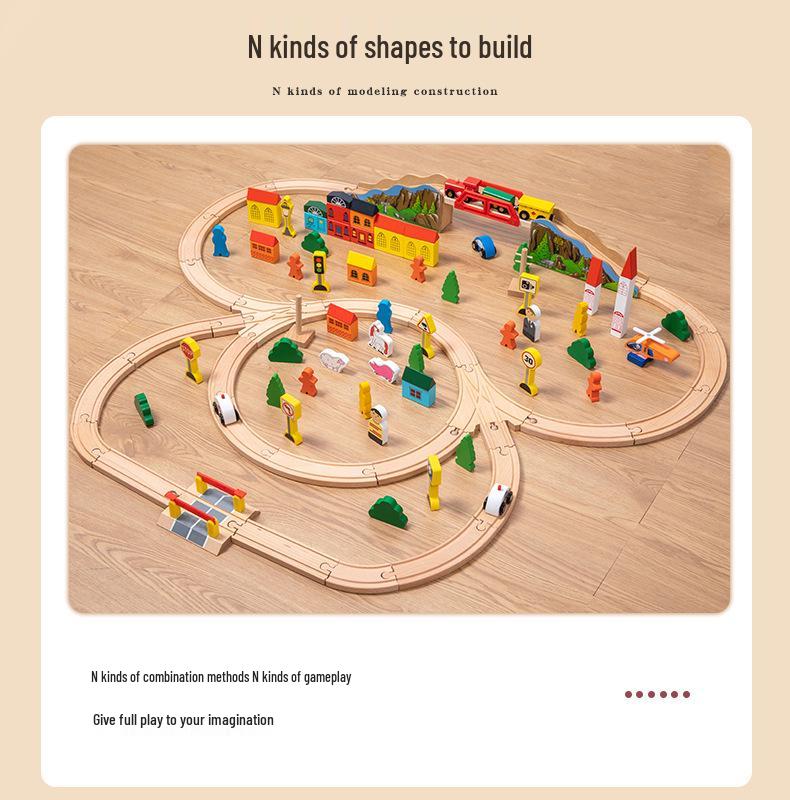100-Piece Wooden Electric Track Set for Kids 3-5 Years: Educational Toy