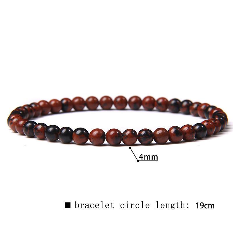 4mm Natural Agate Mini Energy Bracelet Women's Glossy Beads Semi-Precious Pulsera Jewellery Bracelet Bracelet