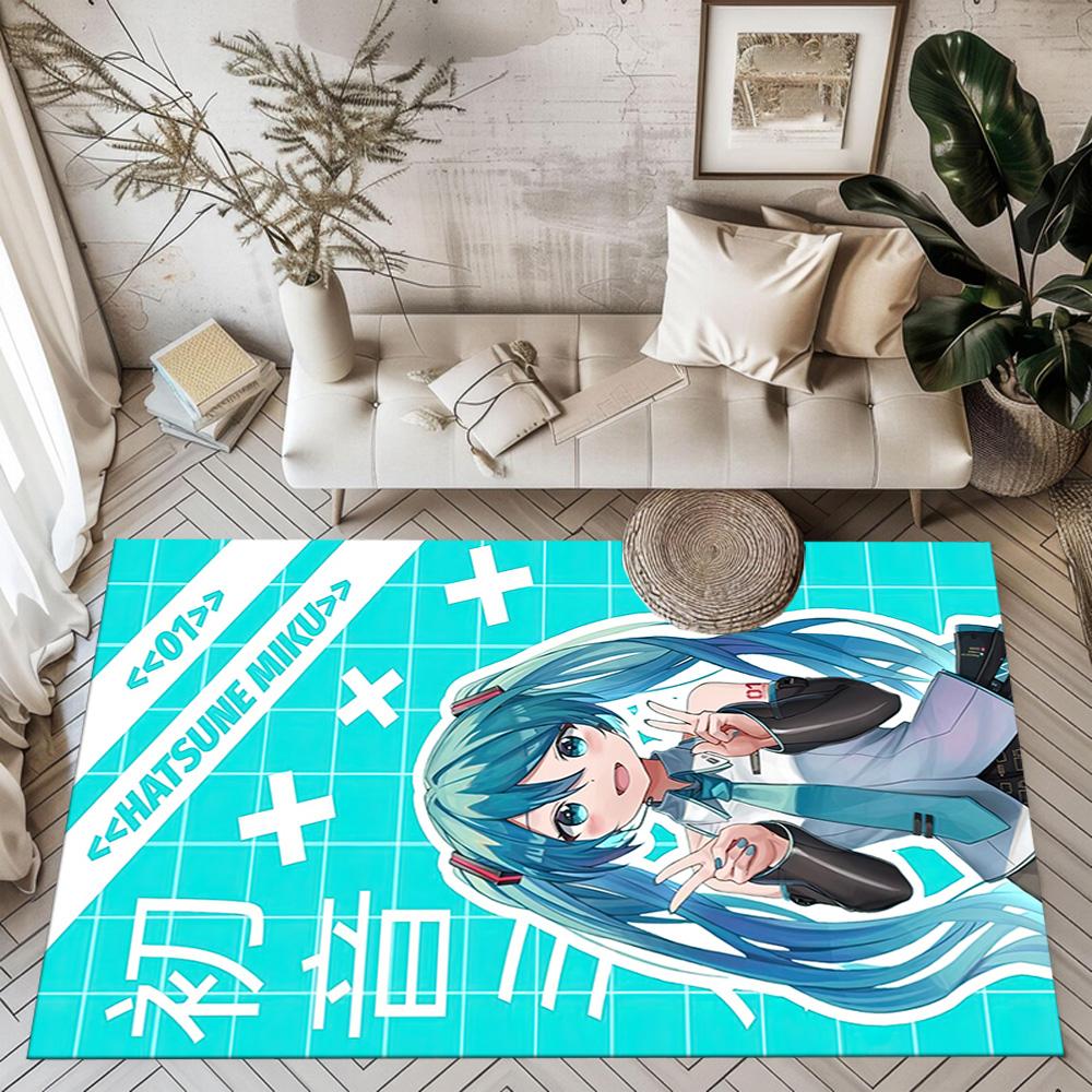 Hatsune Miku Square rugs are a great choice for living rooms, bedrooms, home décor, and as gifts.