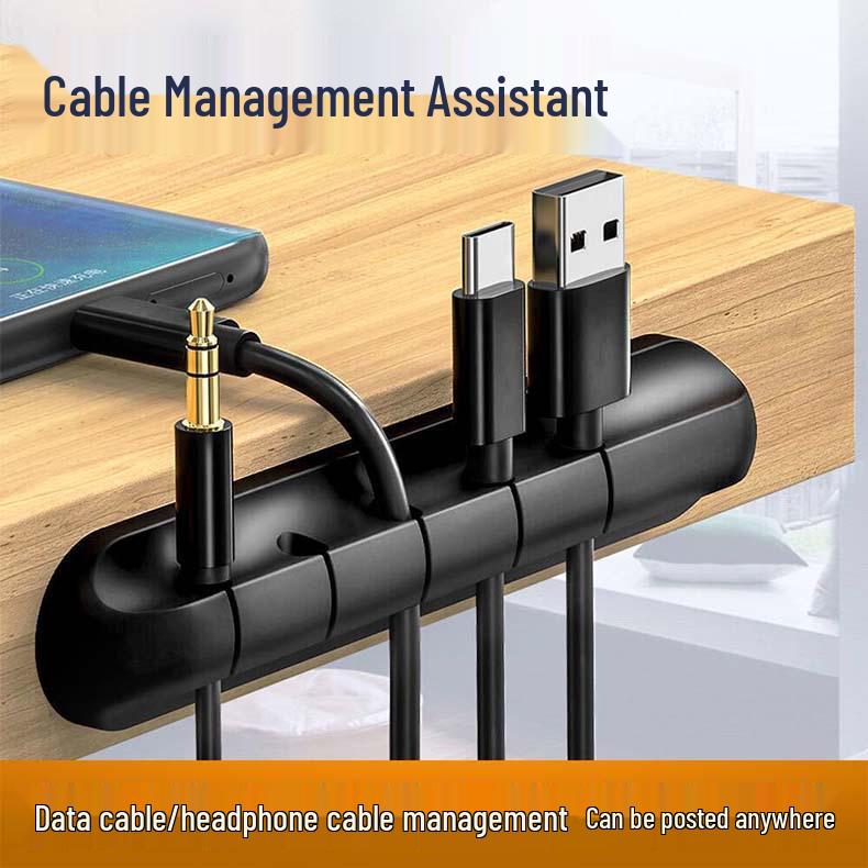 Self-Adhesive Desktop Cable Organizer and Protector for Charging, Mouse, and Earphone Wires