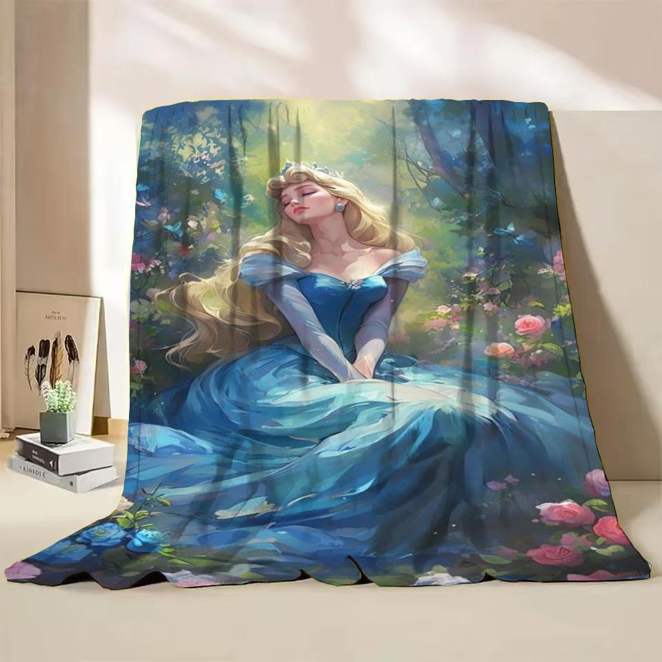 Disney Cinderella Flannel Thin Blanket.Four Season Blanket. Travel Picnic,for Sofa,Beds,Living Rooms,Fluffy Blanket Gifts