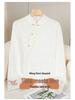 2024 Women's Retro Jacquard Frog Button Long Sleeve Shirt with Stand Collar