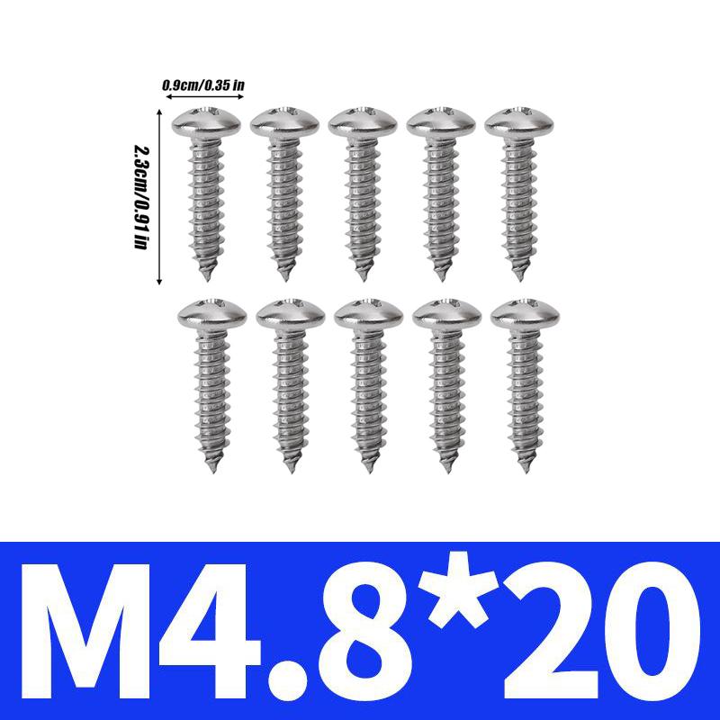 Round Head Self-Tapping Screw Stainless Steel Phillips Recessed Truss Head Wood Screws Mushroom Screw Woodworking Fasteners