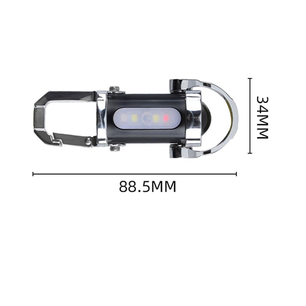 Mini Multi-functional Bright Rechargeable LED Flashlight Keychain Portable Waterproof Camping Pocket Lamp Keyring Hanging Light