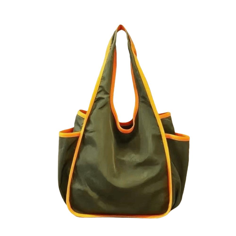 Large Capacity Tote Bag Foldable Eco-Friendly Bag Retro Shopping Bag Portable Use