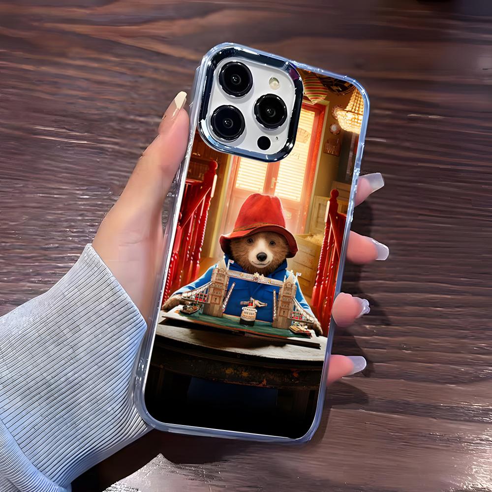 Cute P-Paddingtons Bear Phone Case For IPhone 17 Pro Max 16 15 14 Pro Max IPhone 13 Pro Max 11 Plus Transparent Cover