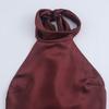 European & American Style Women's Autumn Halter Neck Silk Satin Dress