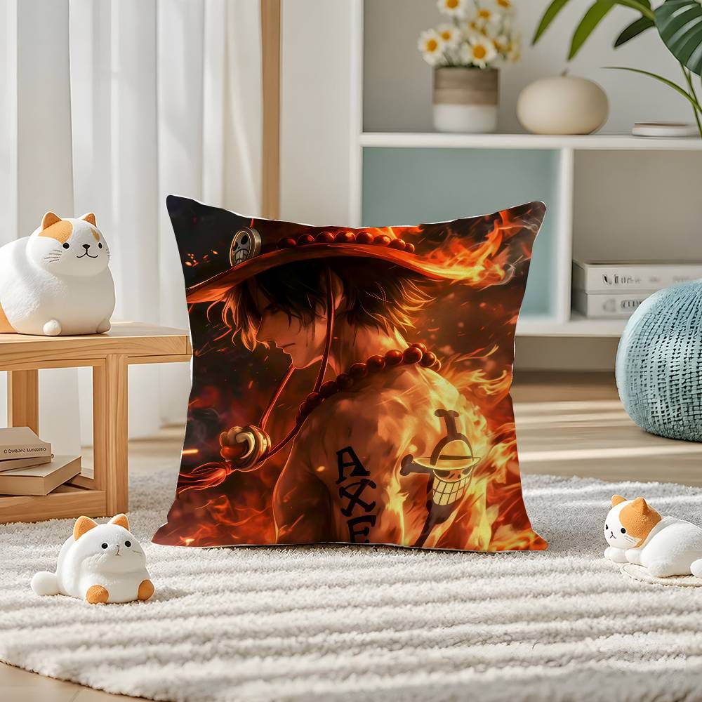 One Piece Roronoa Zoro Anime Plush Pillow Cover Soft Short Plush Cushion Cover For Sofa Bedroom Home Decor Gift Decoration