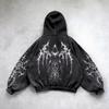 Y2K Retro Punk Solid Color 3D Printed Hoodie Streetwear Unisex Oversized Zip-Up Sweatshirt Teens