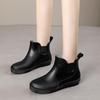 Women's Waterproof Cotton Velvet Rain Boots, Size 34, Non-Slip Short Rubber Boots for Small Feet
