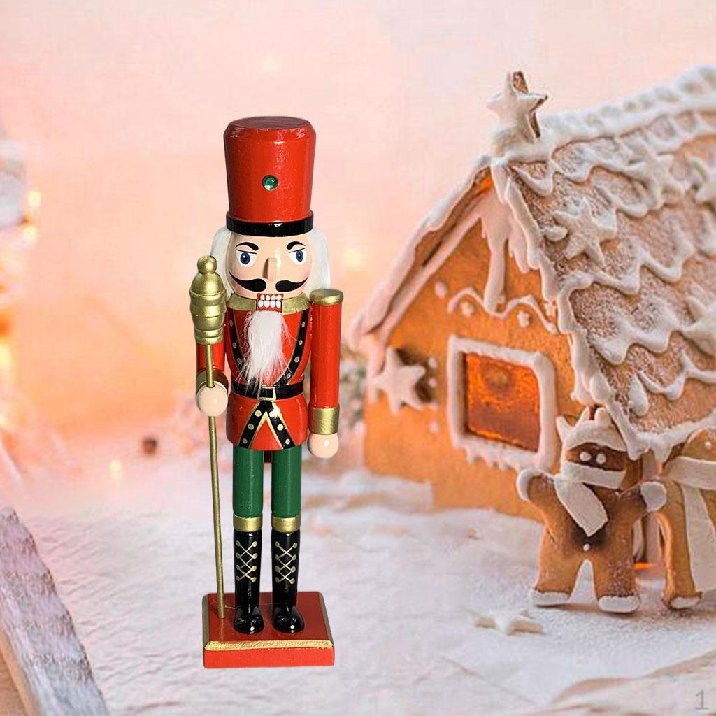 12  Nutcracker Figures Decor Collectible Doll Ornament Soldier Year Scepter