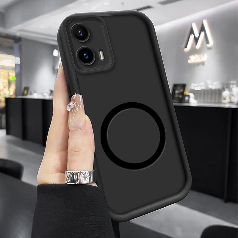 Чехол для телефона Motorola Moto G85 G84 G64 G54 Power 5G, противоударный, силиконовый, мягкий, защитный, бампер с магнитной наклейкой For Moto G84 5G gray