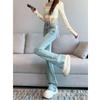Women's High-Waisted Light Blue Micro-Flare Jeans - Slimming, Tight-Fitting Bell-Bottoms for Spring and Autumn, 2026 Style.