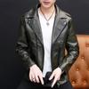 Autumn and winter new men's casual youth slim fashion trend lapel leather jacket men's handsome leather jacket