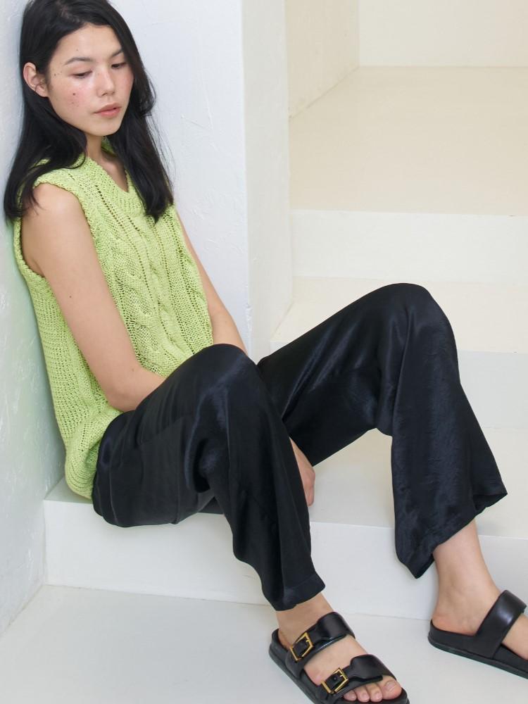 COTE28-1 Loose Fit Satin Pants