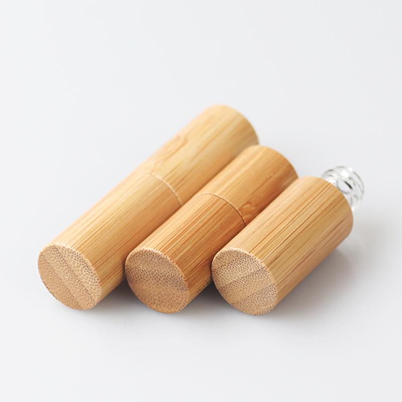 Bamboo Glass Rollerball Bottles - Available in 1ml, 3ml, 5ml, 10ml, 15ml for Perfume or Essential Oils