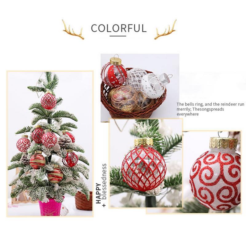 Weihnachtskugeln Set 16 Stück Bruchsicher Weihnachtskugel 2,36 Zoll Anhänger Feiertag Hochzeitsfeier Dekoration Für