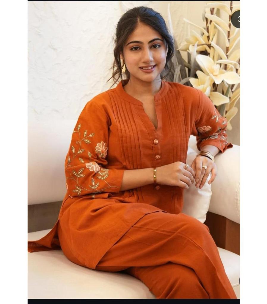 Nowy Designerski Bawełniany Zestaw Co-Ord na Imprezę Designerski Bollywoodzki Top Tunika Kurti Zestaw Spodni Sukienka