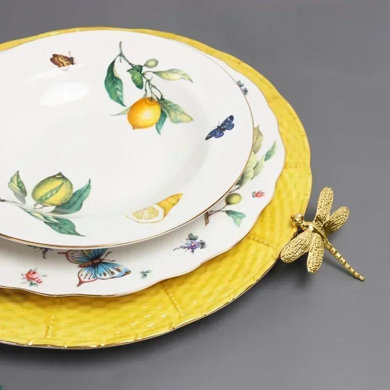 1 piece of lemon coffee cup, elegant European tea set, European tea cup and saucer, self-selected ceramic plate