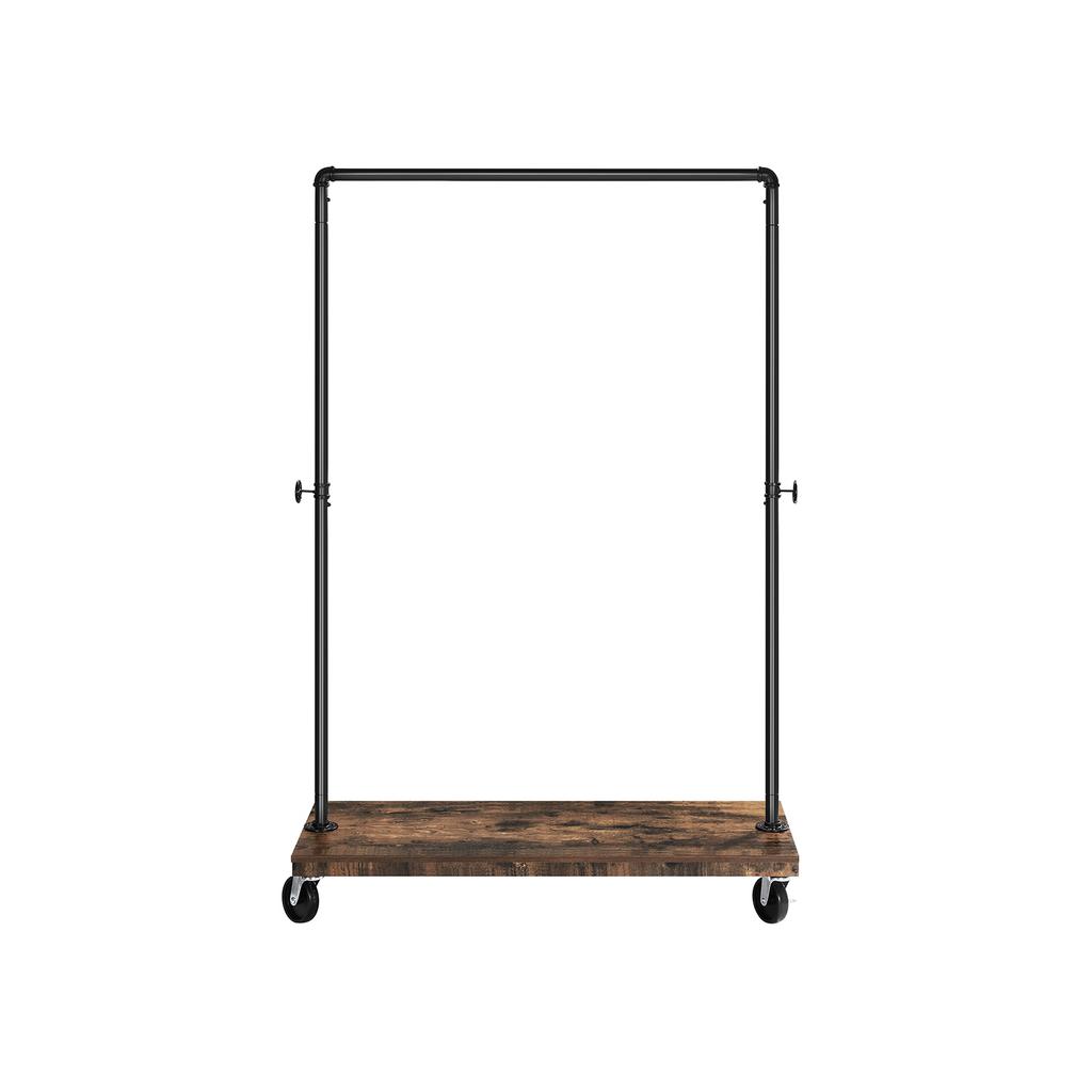 VASAGLE Appendiabiti per Camera da Letto, Scaffale Robusto per Vestiti, Appendiabiti a Tubo Industriale con Scaffale, Barra Superiore Max. Carico 90 kg, Lavanderia