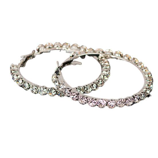 1 Pair Women Earrings Round Rhinestone Vintage Creative Hoop Earrings for Daily Wear