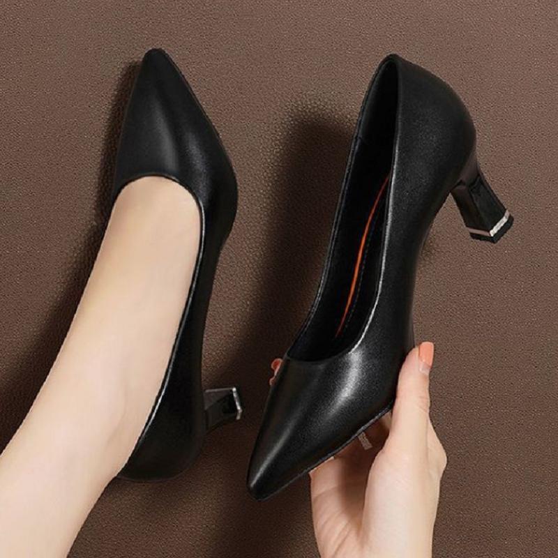  women cute soft patent leather spring & summer slip on stiletto heel shoes lady cool black office work pumps ab796