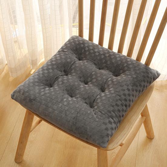 Seat Pad Anti-Slip Strap Design Soft Texture Plush High Elasticity Protective Washable Thickened Student Square Chair Cushion for Home