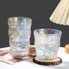 300ml or 380ml Glacier Patterned Glass Cup Colored Drinking Cup, High Aesthetic Glass Cup Drinking Cup Beer Cup for Working Use
