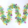Colorful Easter Egg Scene Decoration Bunting with Round Pieces and Tinsel Strips