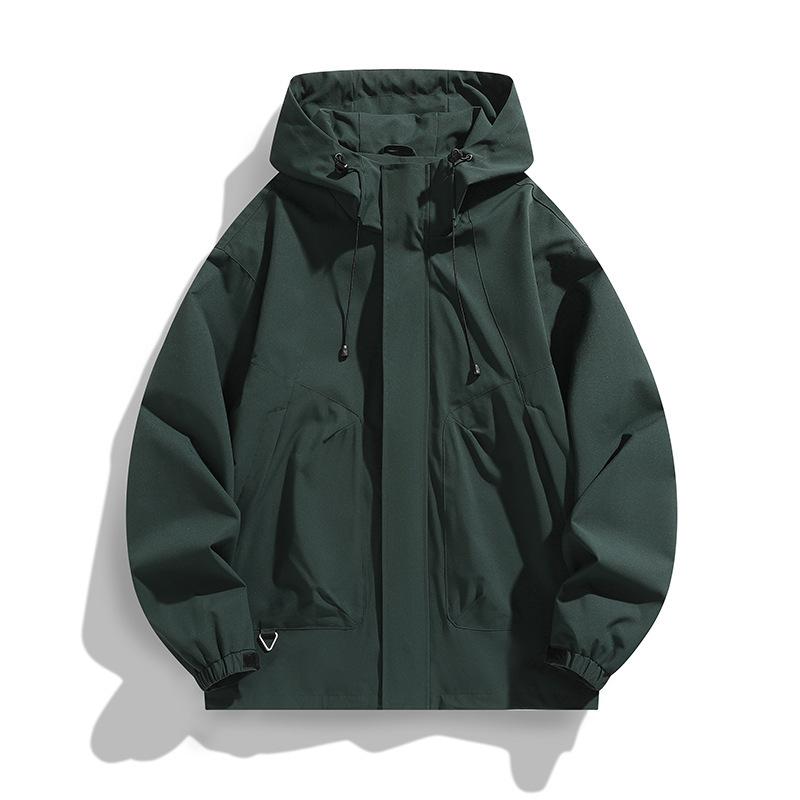 Spring American Contrasting Hooded Jacket for Men and Women Couples Trendy Versatile Jacket Windproof Waterproof Jacket for Men