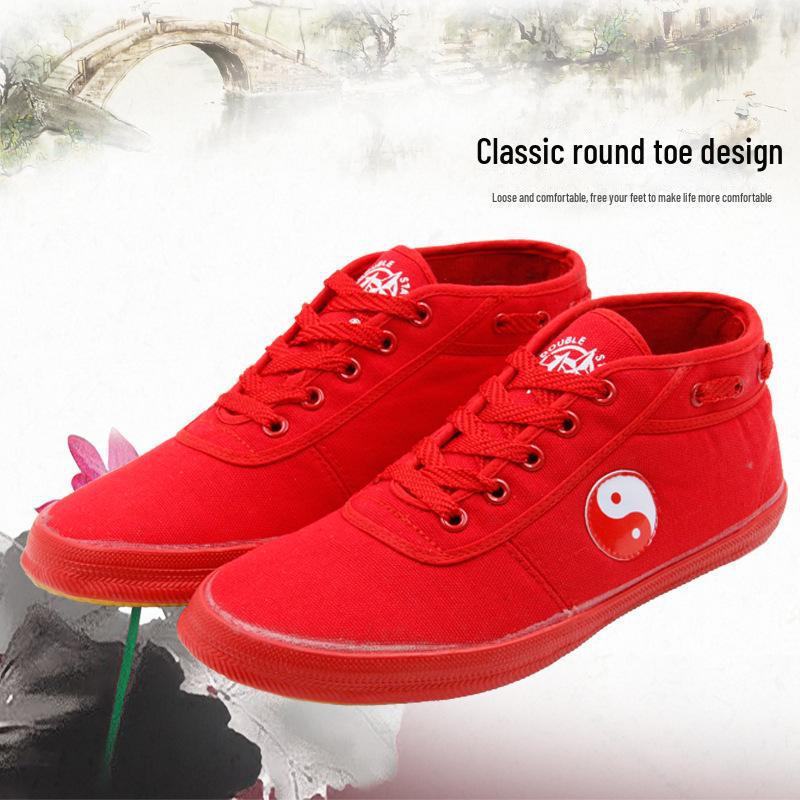 

Кроссовки для занятий тайцзи Double Star с высоким берцем и подошвой из сухожилий. Спортивная обувь унисекс для осени и зимы. 40/250 красный