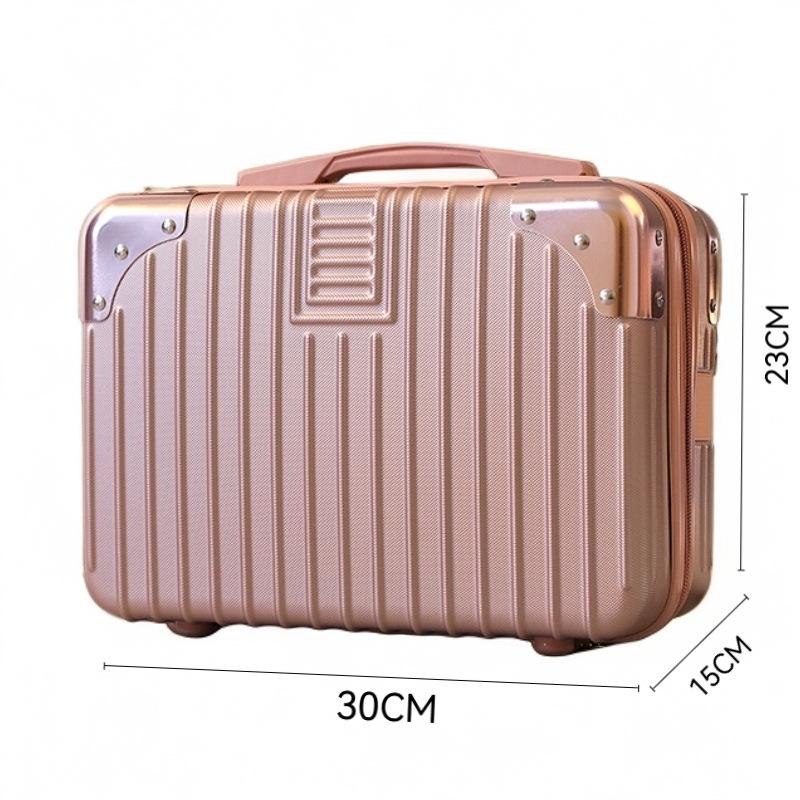 Small Suitcase, Mini Makeup Case 14-Inch Compact Case Souvenir Carry-On Storage Lockable Carry-On Cosmetic Bag