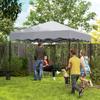3 x 3 m Pop-Up Gazebo, Height-Adjustable Garden Tent, with Rolling Bag, for Garden, Patio, Metal, Fabric, Light Grey