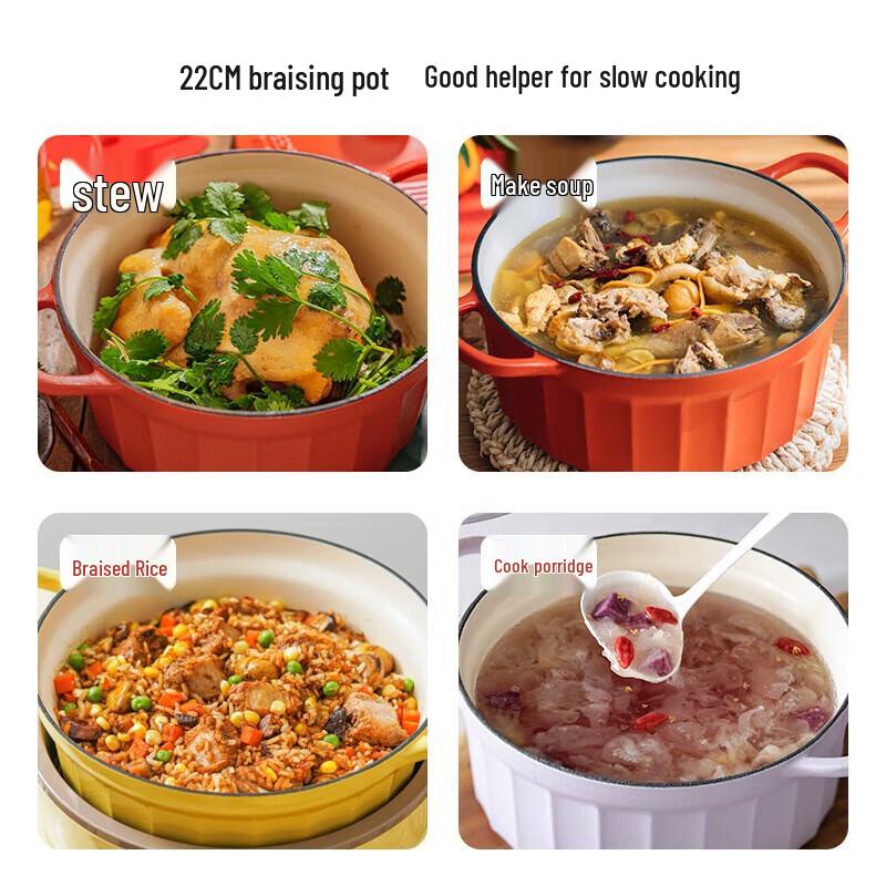 Buydeem 22cm Roland Purple Enamel Stew Pot 22cm