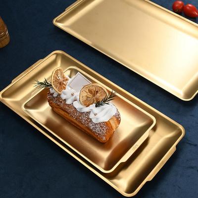 1Pcs Stainless Steel Rectangular Bake Pan Smooth Edges Bbq Camping Party Graduation Serving Plate Sushi Plate Food Container