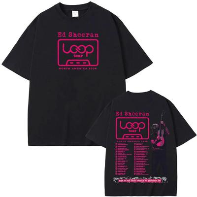 Funny Ed Sheeran 2026 LOOP Tour New Style Tee Summer Singer's Same Style Tee-shirt High Quality 100%Cotton Camisetas Graphic T Shirts