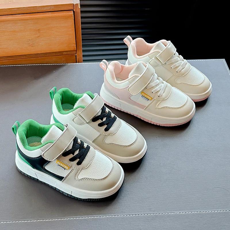 2024 Barn Fritidssko for Jenter Høst Ny Mote Koreansk Stil Myk Såle Sklisikker Pustende Trendy Allsidige Sko