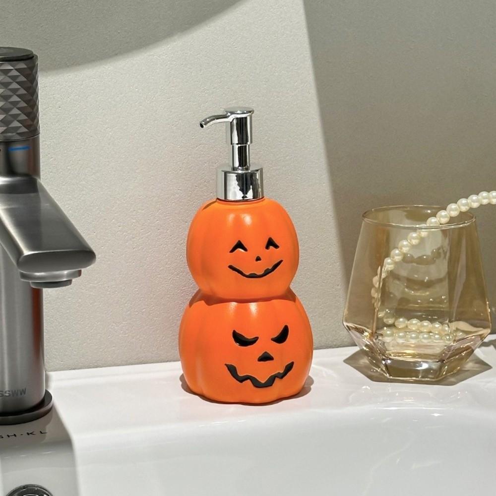 Refillable Liquid Hand Soap Container Pump Style Pumpkin Press Bath Bottle Halloween