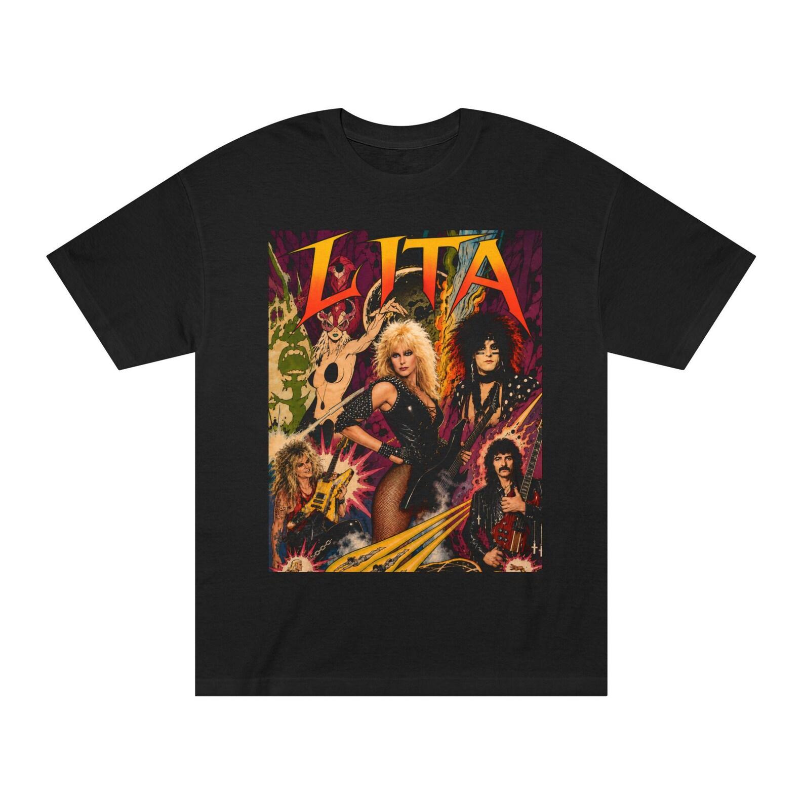 Lita Ford Out For Blood Collage Tee | Vintage 80s Hair Metal ConcerT-Shirt 2XL