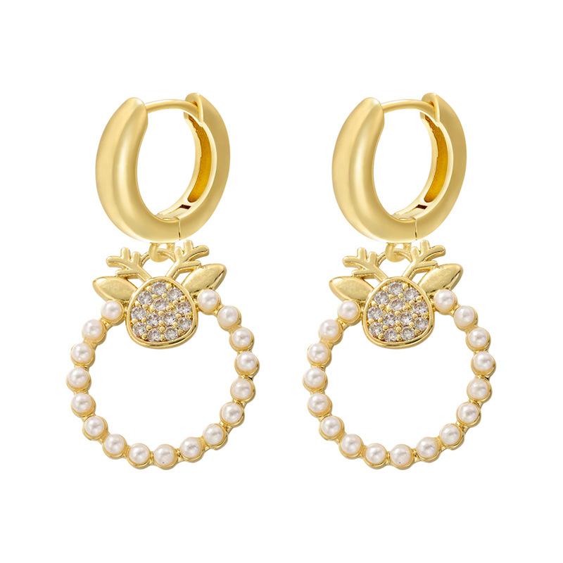Exquisite And Beautiful Santa Claus Bells Gift Bag Earrings Autumn And Winter Christmas Element Earrings Female Ve1010-1017