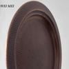 Handcrafted Vintage Pure Copper Tray,32 cm Carving Hammer Texture Home Fruit Plate,Food Disc Living Room Table Plate Kitchenware