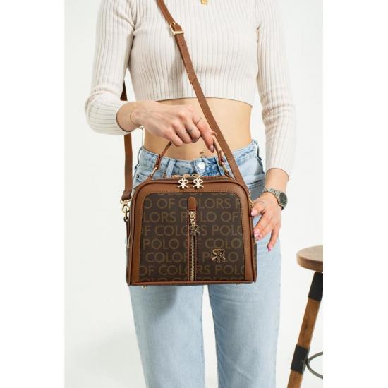 Taschen und Koffer Tara Red Kamel Damen Schultertasche und Tasche 20x24 Größe