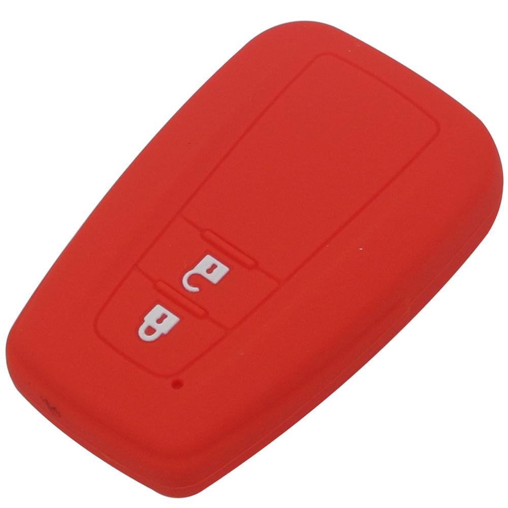 

jingyuqin дистанционный силиконовый автомобильный брелок чехол чехол держатель кожи защитный для Toyota CHR C-HR 2017 Prius 2 кнопки аксессуары красный
